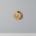 WOMAN, CAT AND EXTRA BROWN Prateleira Redonda Decorativa em Efeito Carvalho