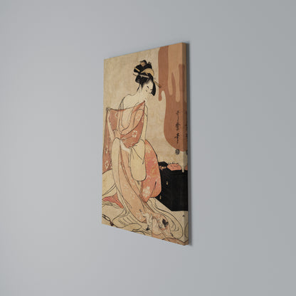 WOMAN, CAT AND EXTRA BROWN Quadro em tela vertical