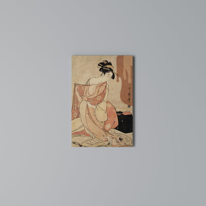 WOMAN, CAT AND EXTRA BROWN Quadro em tela vertical