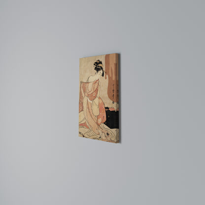 WOMAN, CAT AND EXTRA BROWN Quadro em tela vertical