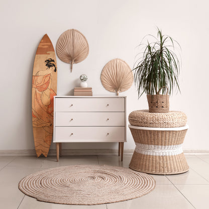 WOMAN, CAT AND EXTRA BROWN Surfboard Decorative Panel