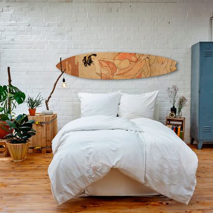 WOMAN, CAT AND EXTRA BROWN Surfboard Decorative Panel