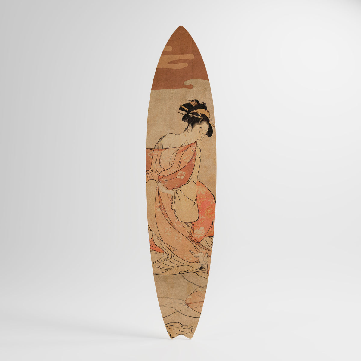 WOMAN, CAT AND EXTRA BROWN Painel Decorativo Prancha de Surf