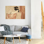 WOMAN, CAT AND EXTRA BROWN Peel and Stick Horizontal Poster