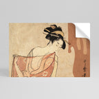 WOMAN, CAT AND EXTRA BROWN Peel and Stick Horizontal Poster