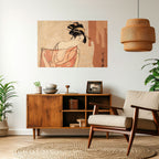 WOMAN, CAT AND EXTRA BROWN Peel and Stick Horizontal Poster