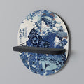 JAPANESE WOMAN Prateleira Oval Decorativa em Acabamento Preto