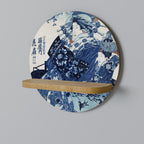 JAPANESE WOMAN Prateleira Redonda Decorativa em Efeito Carvalho