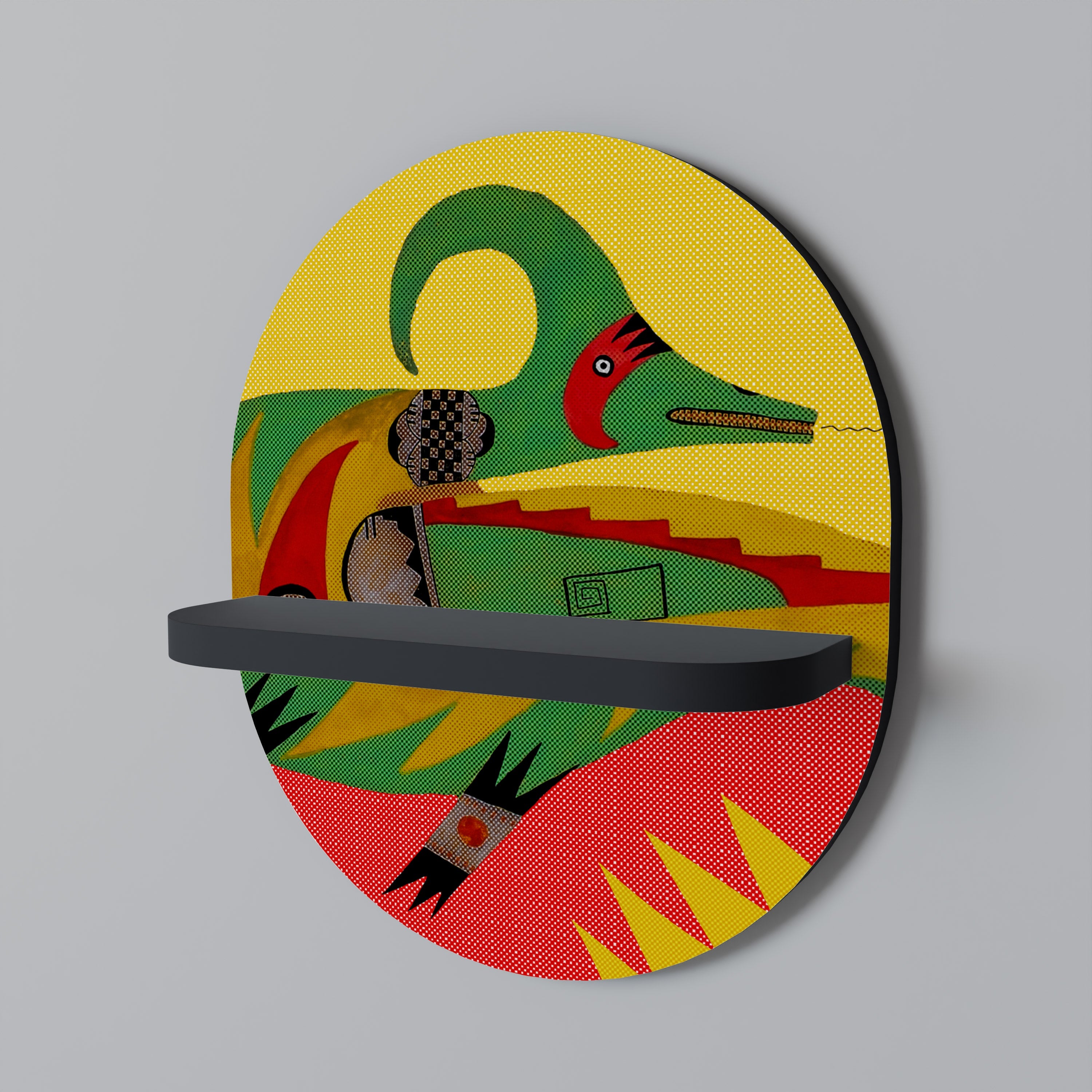 EXPRESSIVE AVANYU Prateleira Oval Decorativa em Acabamento Preto