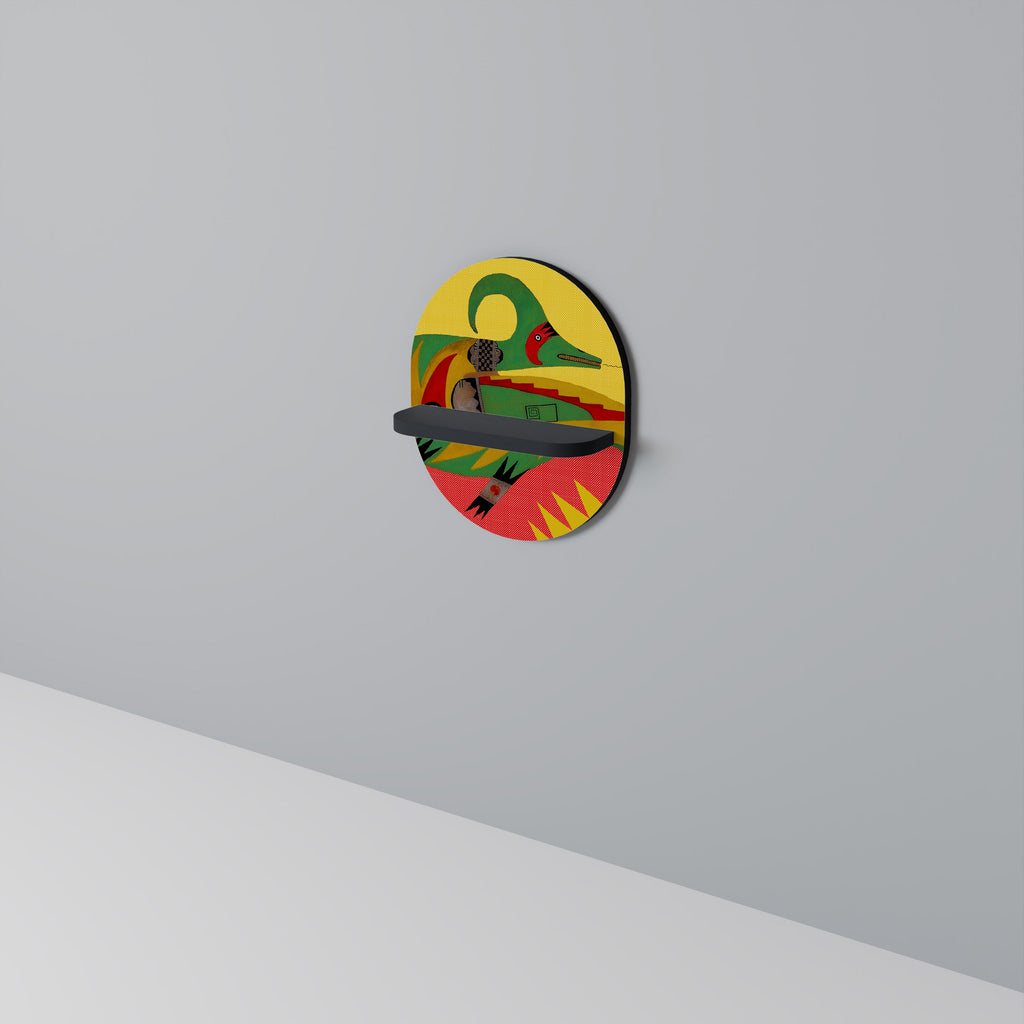 EXPRESSIVE AVANYU Prateleira Oval Decorativa em Acabamento Preto