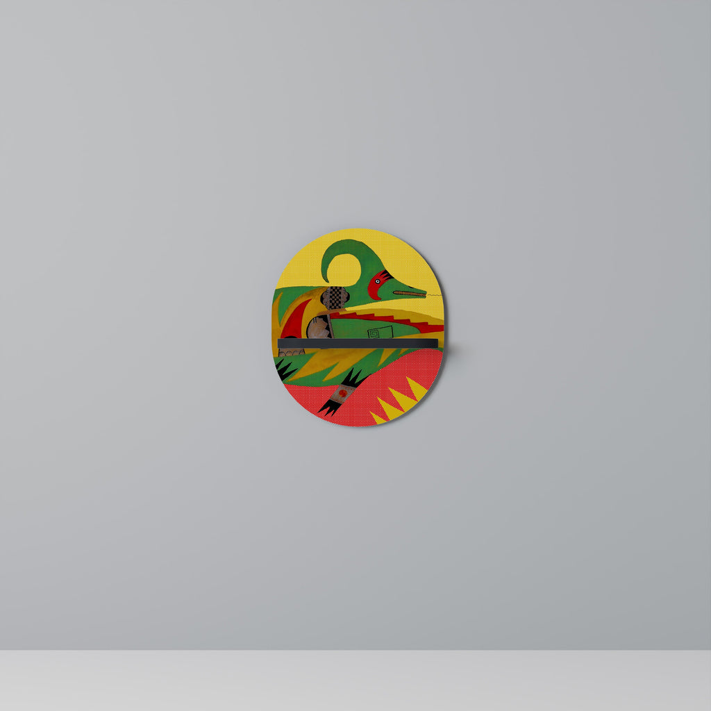 EXPRESSIVE AVANYU Prateleira Oval Decorativa em Acabamento Preto