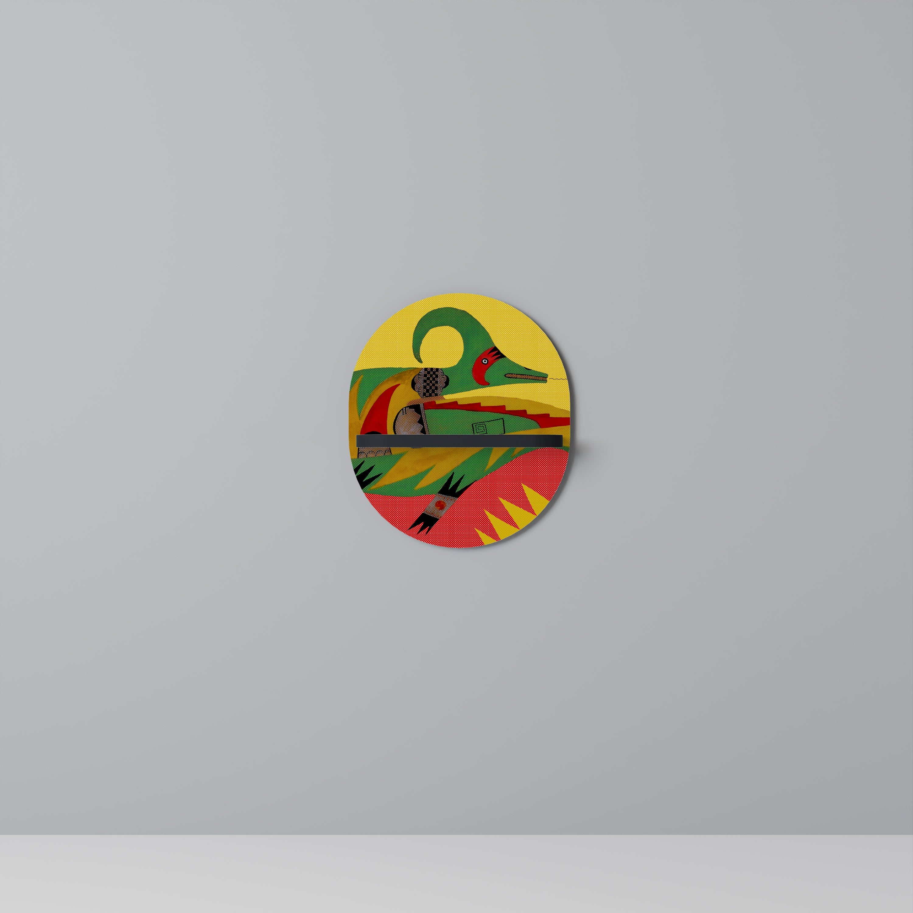 EXPRESSIVE AVANYU Prateleira Oval Decorativa em Acabamento Preto