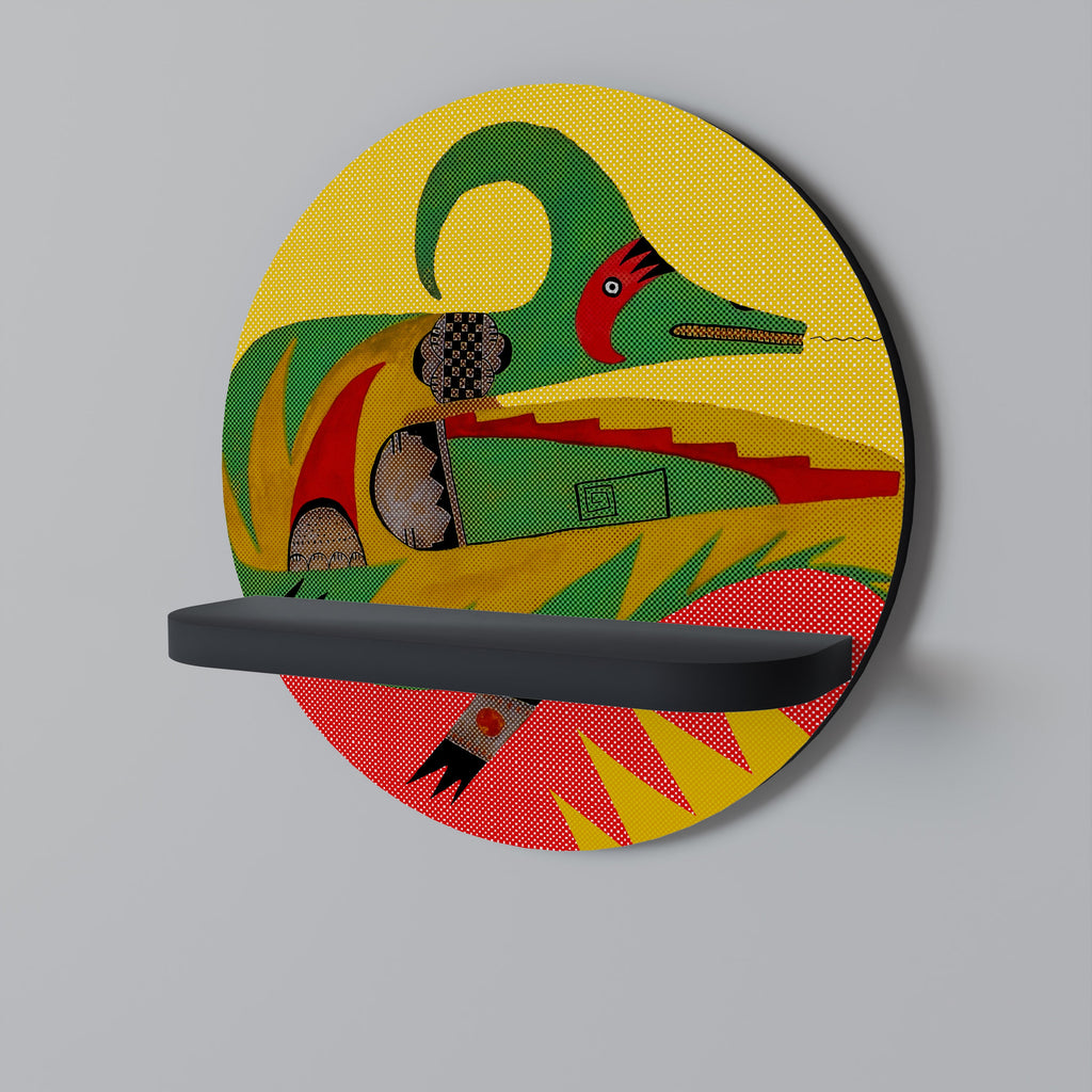 EXPRESSIVE AVANYU Prateleira Redonda Decorativa em Acabamento Preto