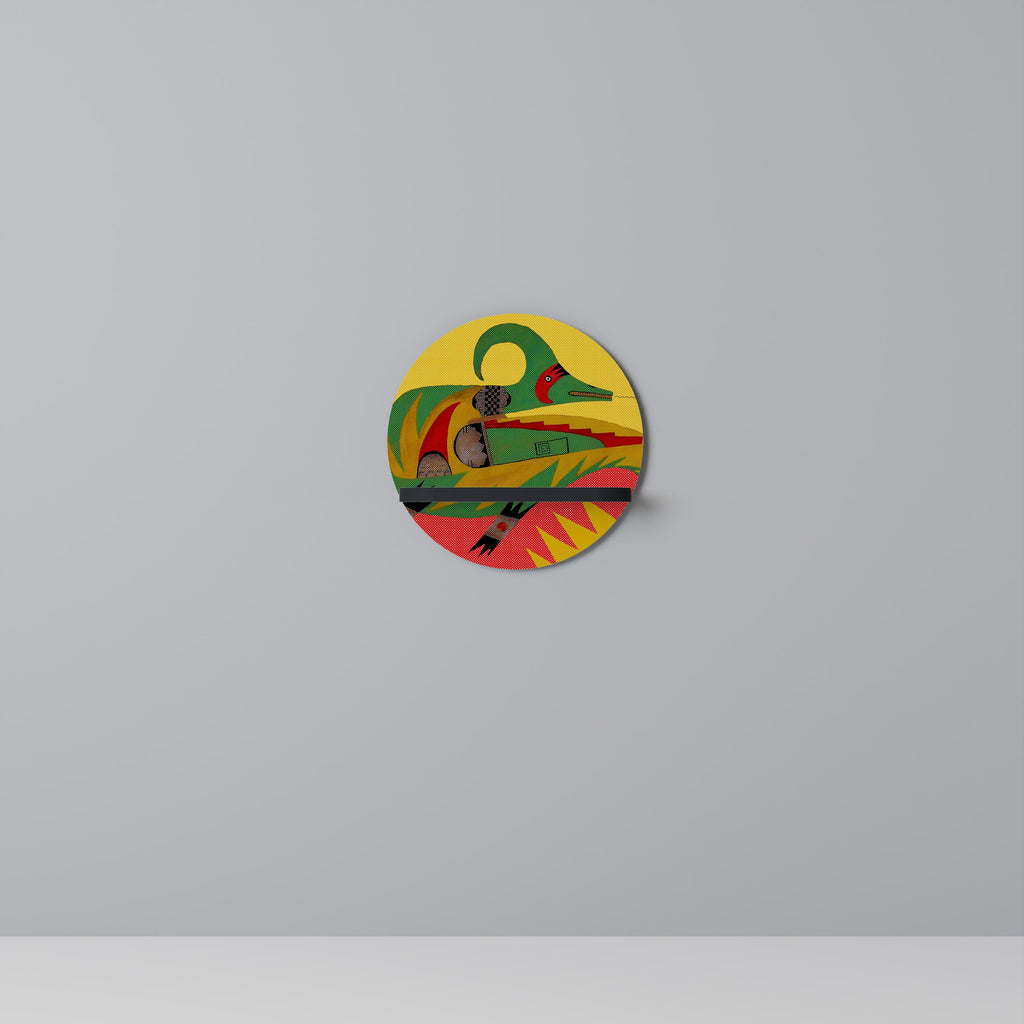 EXPRESSIVE AVANYU Prateleira Redonda Decorativa em Acabamento Preto