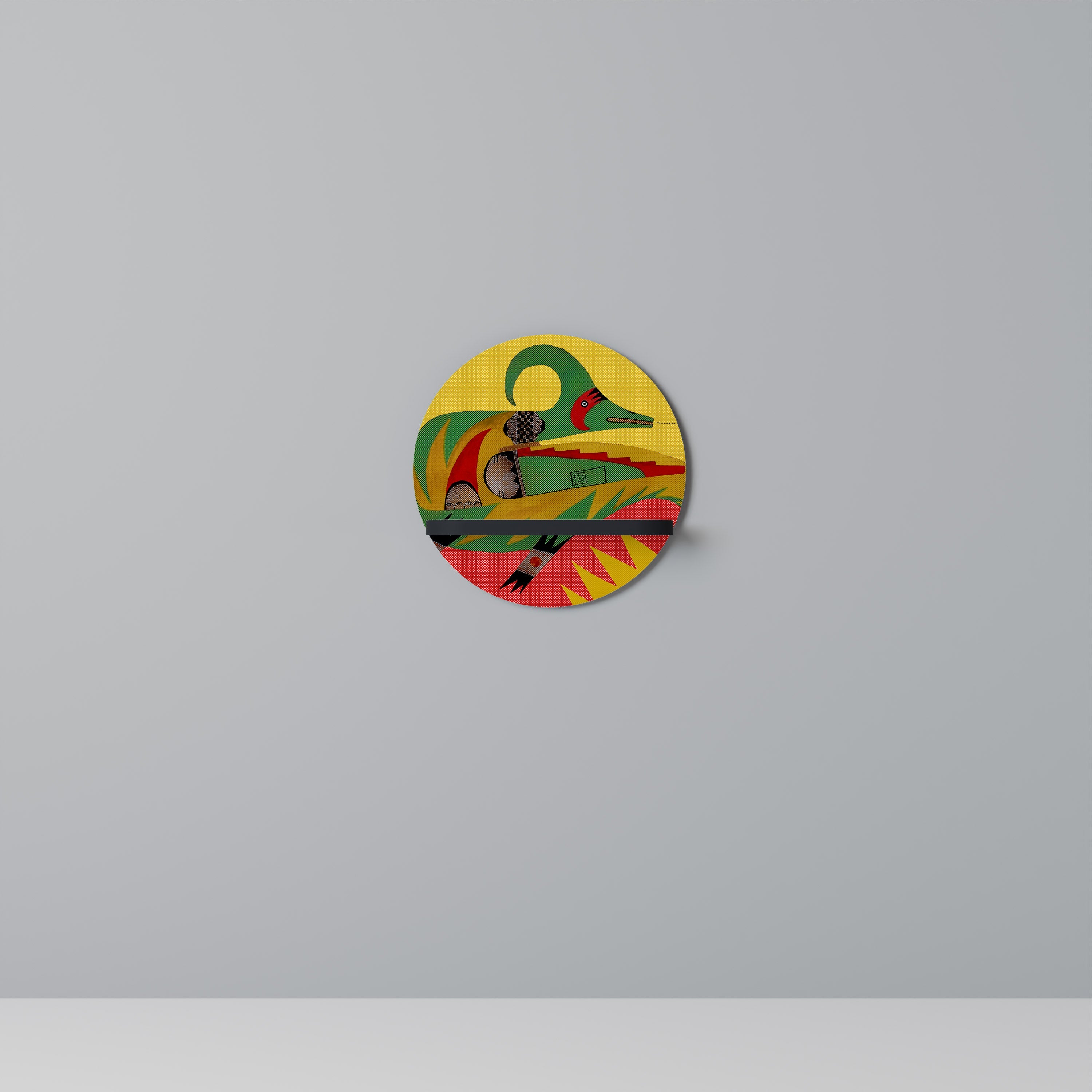 EXPRESSIVE AVANYU Prateleira Redonda Decorativa em Acabamento Preto