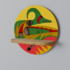 EXPRESSIVE AVANYU Prateleira Redonda Decorativa em Efeito Carvalho