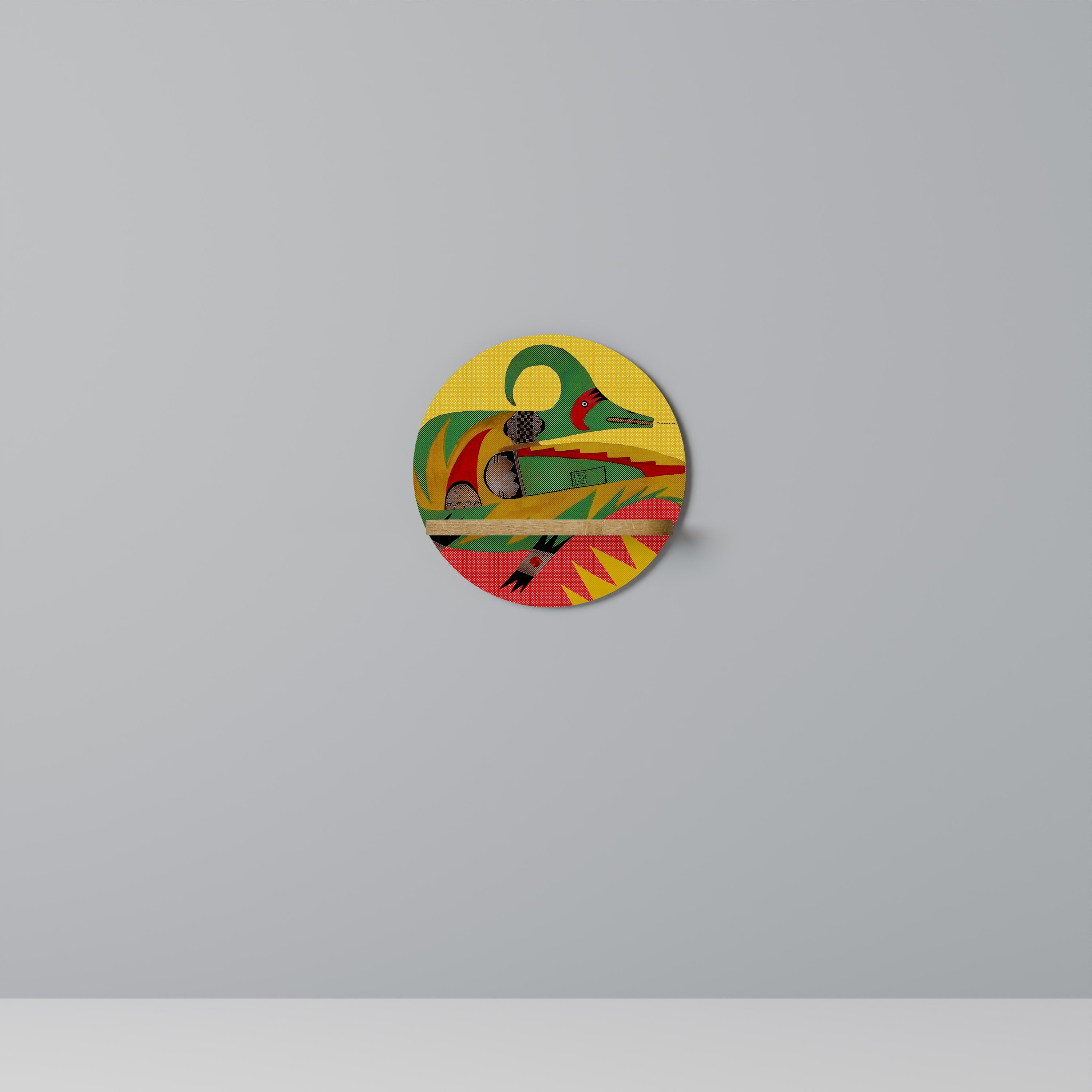 EXPRESSIVE AVANYU Prateleira Redonda Decorativa em Efeito Carvalho