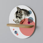 BUBBLE CAT SKETCH Prateleira Oval Decorativa em Efeito Carvalho