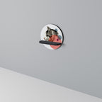 BUBBLE CAT SKETCH Prateleira Redonda Decorativa em Acabamento Preto