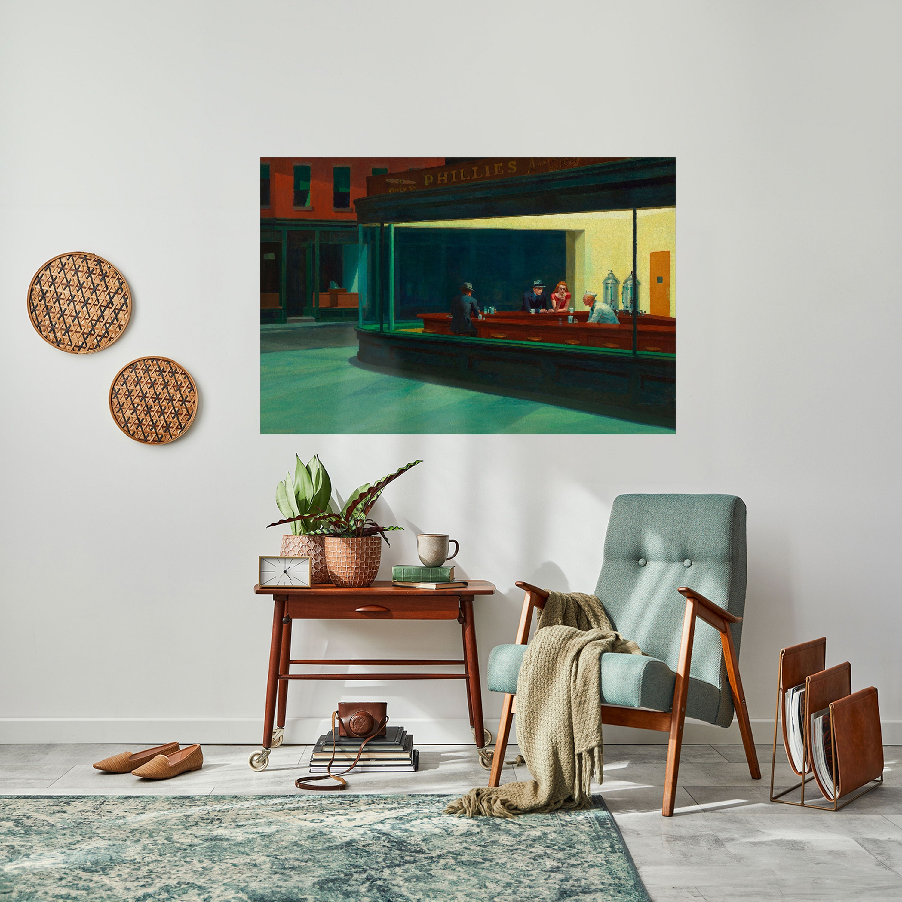 SERENE EVENING CHAT Peel and Stick Horizontal Poster