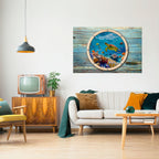 AQUA ADVENTURE Peel and Stick Horizontal Poster