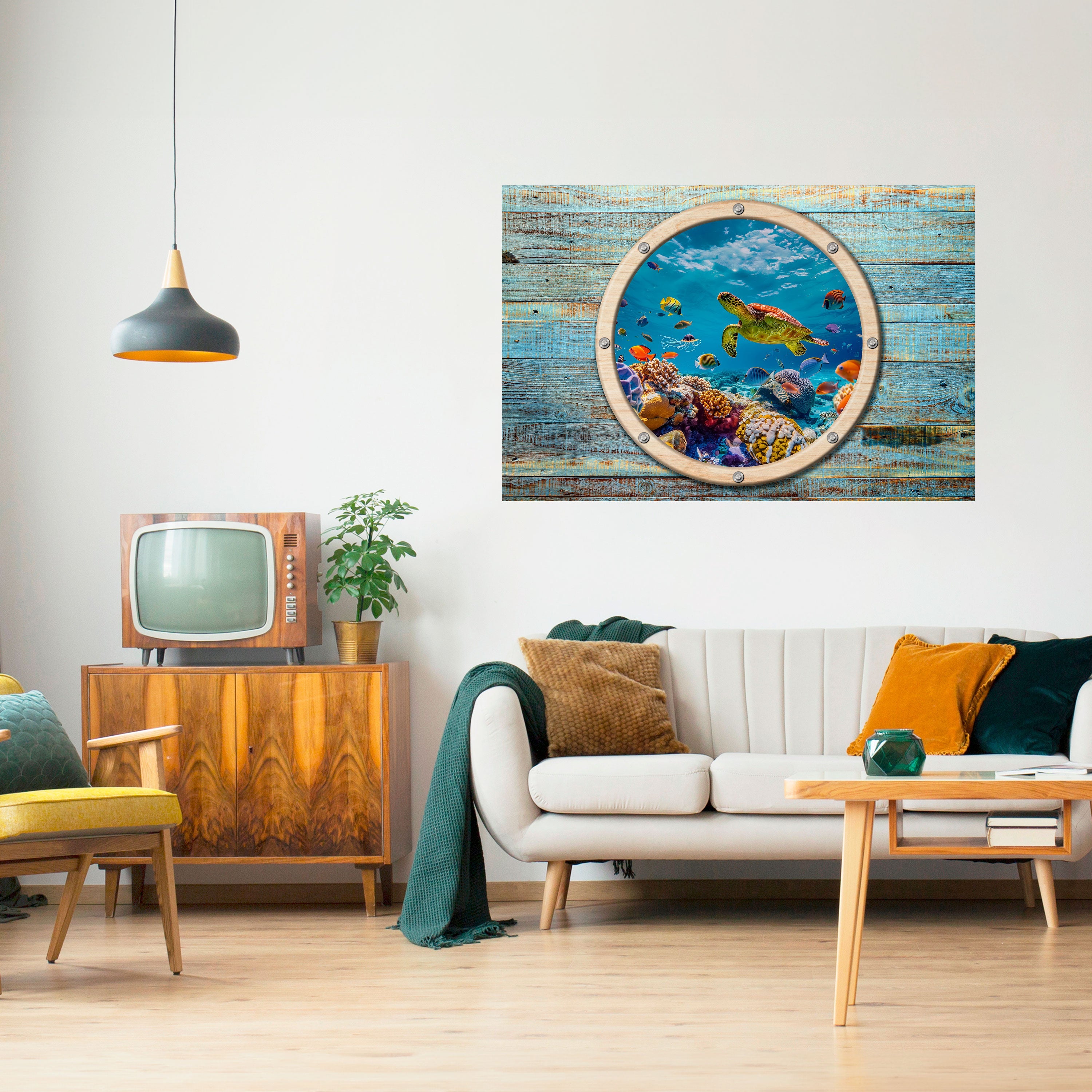 AQUA ADVENTURE Peel and Stick Horizontal Poster