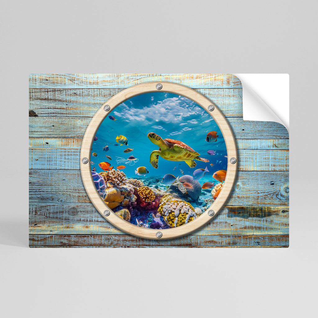 AQUA ADVENTURE Peel and Stick Horizontal Poster