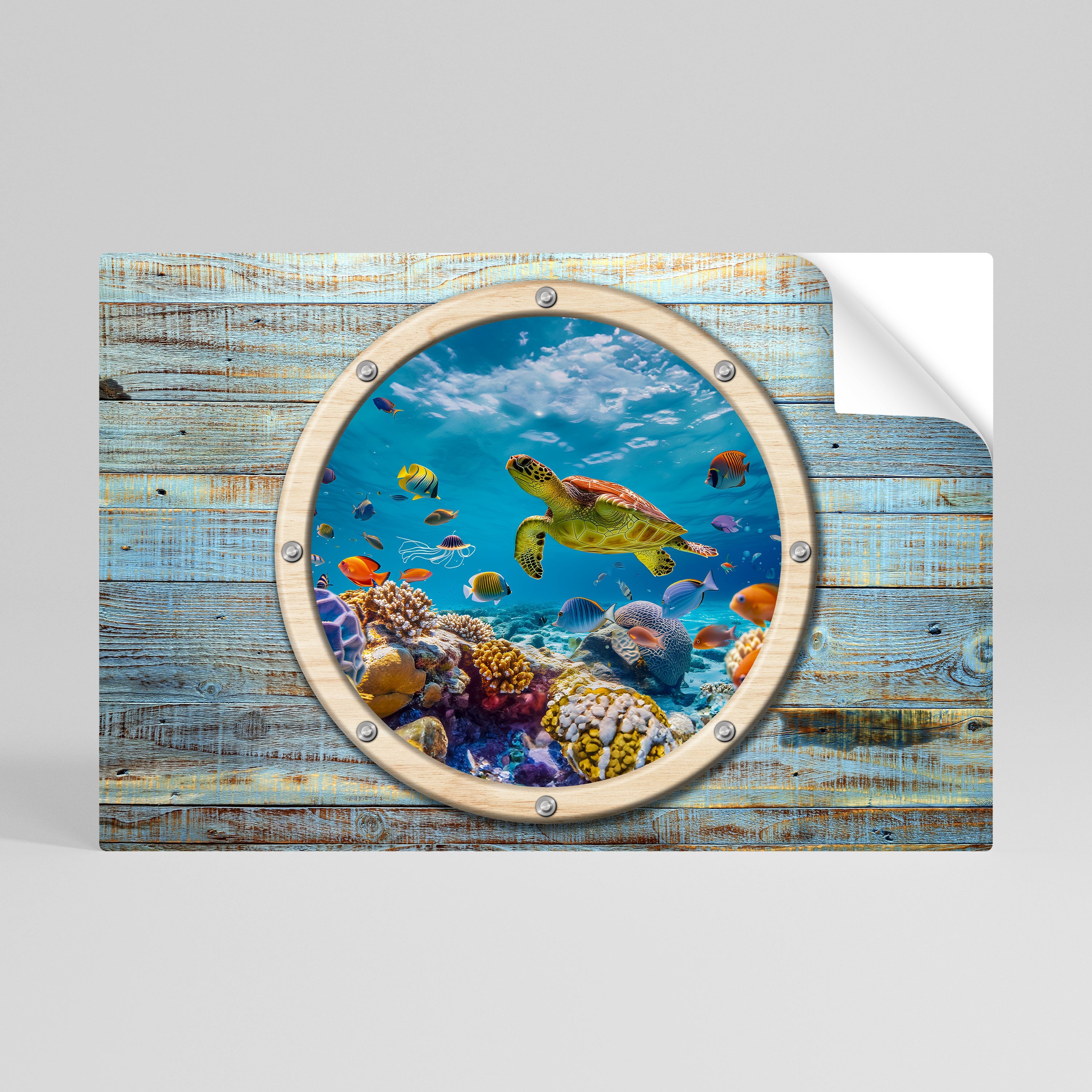 AQUA ADVENTURE Peel and Stick Horizontal Poster