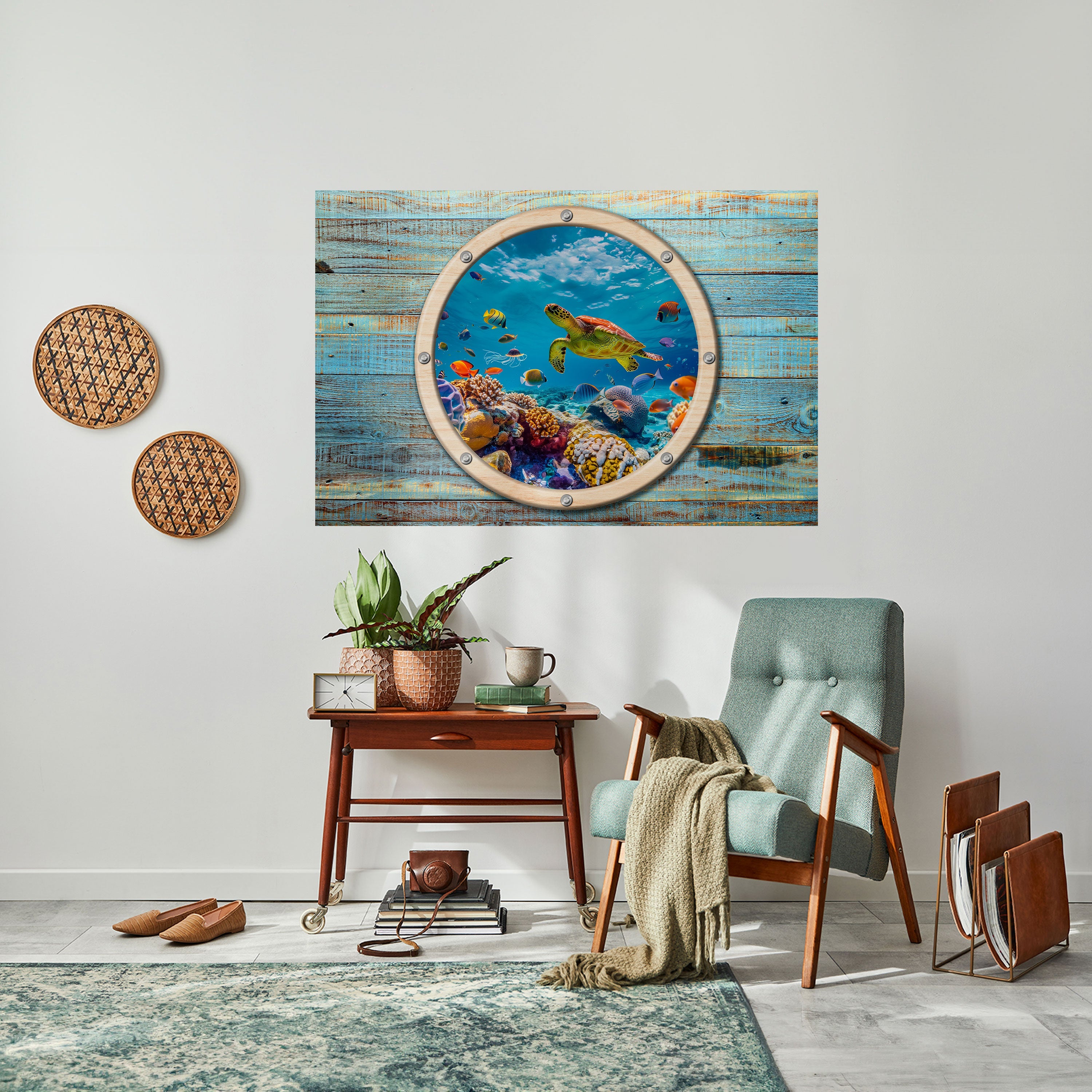 AQUA ADVENTURE Peel and Stick Horizontal Poster