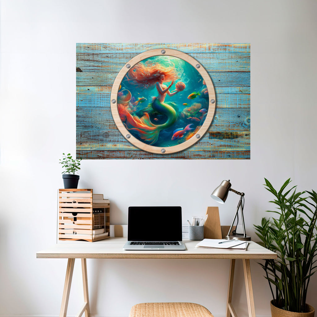 MERMAID DREAMS Peel and Stick Horizontal Poster