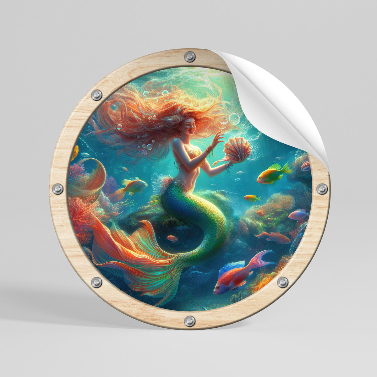 MERMAID DREAMS Autocolante Redondo Removível
