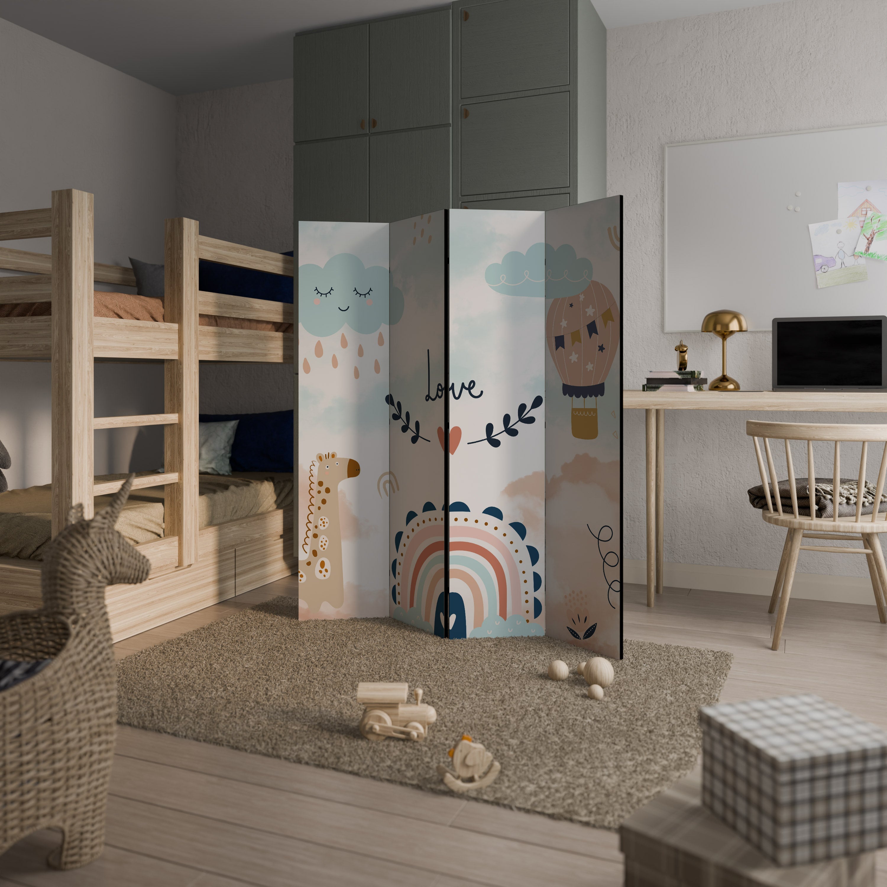 LOVELY DREAMS Decorative 4-Panel Room Divider