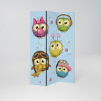 OWLY SQUAD Biombo de 3 Painéis