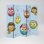 OWLY SQUAD Decorative 5-Panel Room Divider
