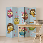 OWLY SQUAD Decorative 5-Panel Room Divider
