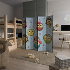 OWLY SQUAD Decorative 5-Panel Room Divider
