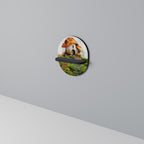 MYSTIC TOADSTOOL Oval Art Shelf In Black Finish