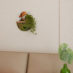 MYSTIC TOADSTOOL Prateleira Oval Decorativa em Efeito Carvalho