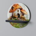 MYSTIC TOADSTOOL Prateleira Redonda Decorativa em Acabamento Preto