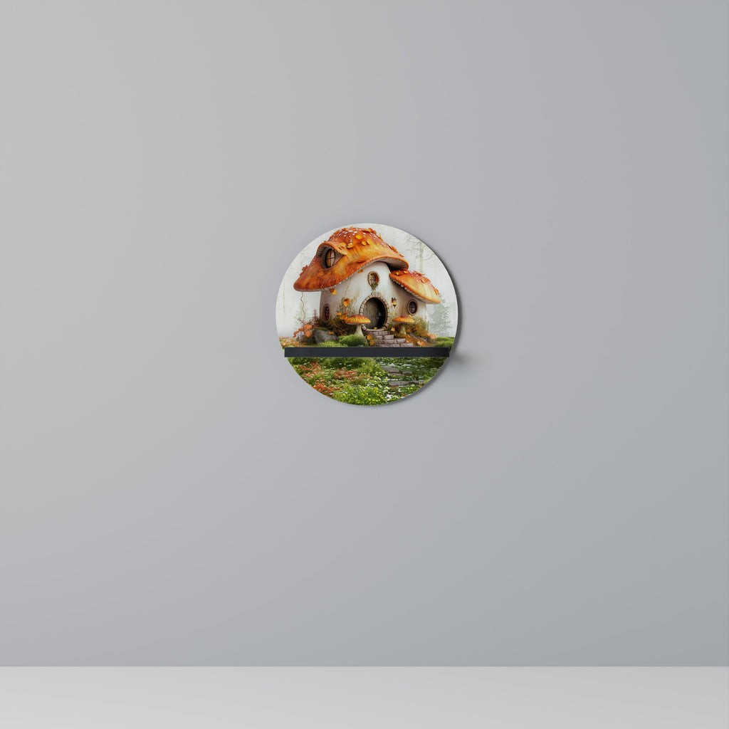 MYSTIC TOADSTOOL Prateleira Redonda Decorativa em Acabamento Preto