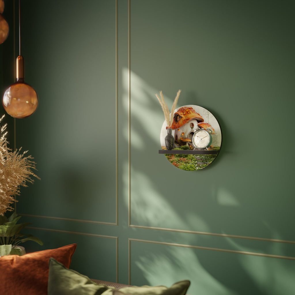 MYSTIC TOADSTOOL Prateleira Redonda Decorativa em Acabamento Preto