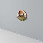 MYSTIC TOADSTOOL Round Art Shelf In Oak Effect