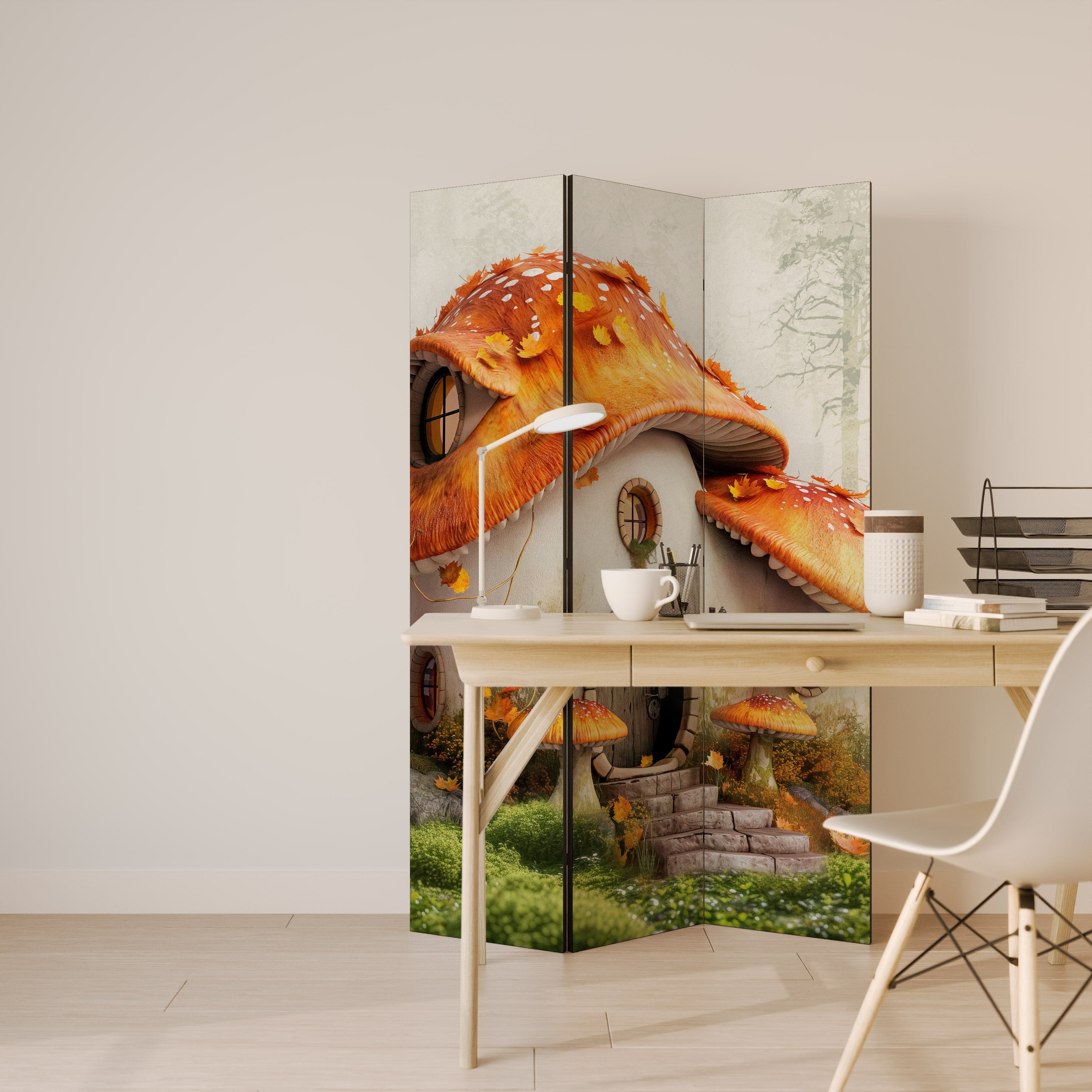 MYSTIC TOADSTOOL Decorative 3-Panel Room Divider