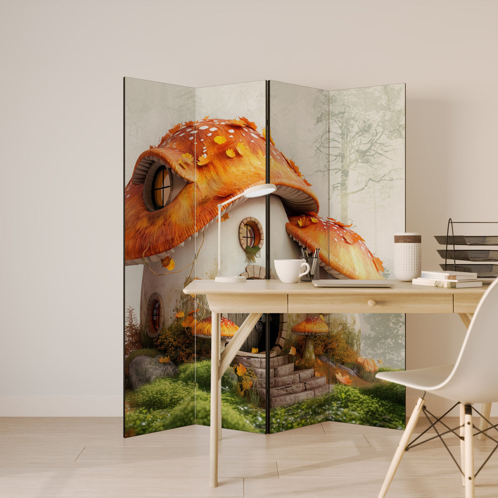 MYSTIC TOADSTOOL Decorative 4-Panel Room Divider
