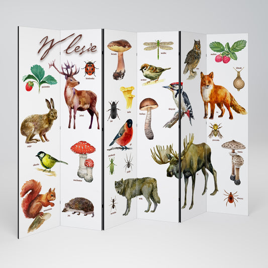 FOREST LESSON Biombo de 6 Painéis