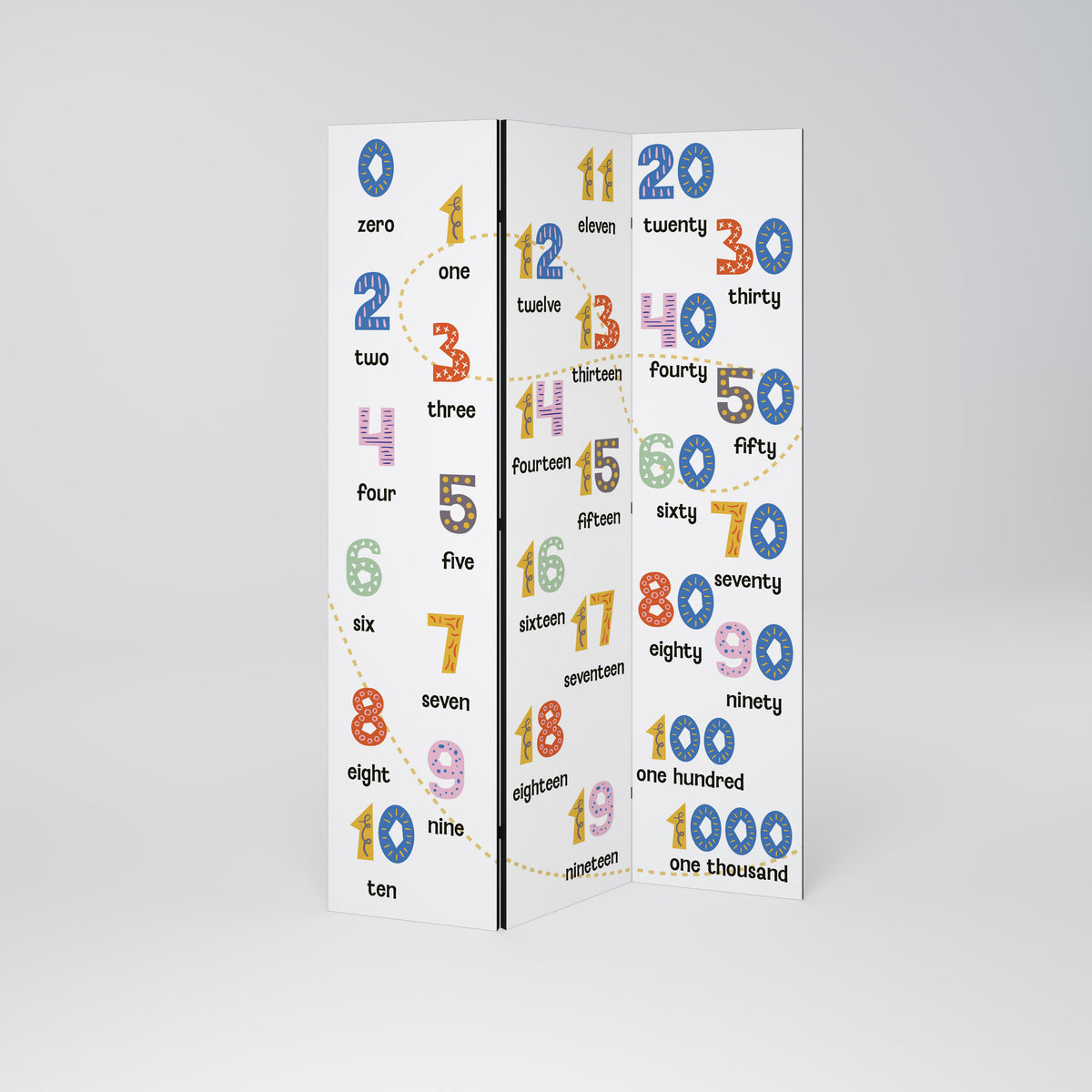 COUNTING LESSON Biombo de 3 Painéis