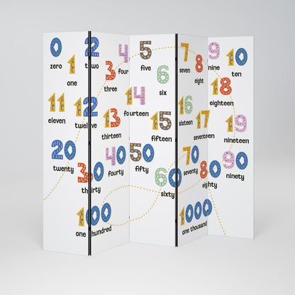 COUNTING LESSON Biombo de 5 Painéis