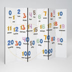 COUNTING LESSON Biombo Decorativo de 6 Painéis