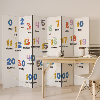 COUNTING LESSON Biombo de 6 Painéis