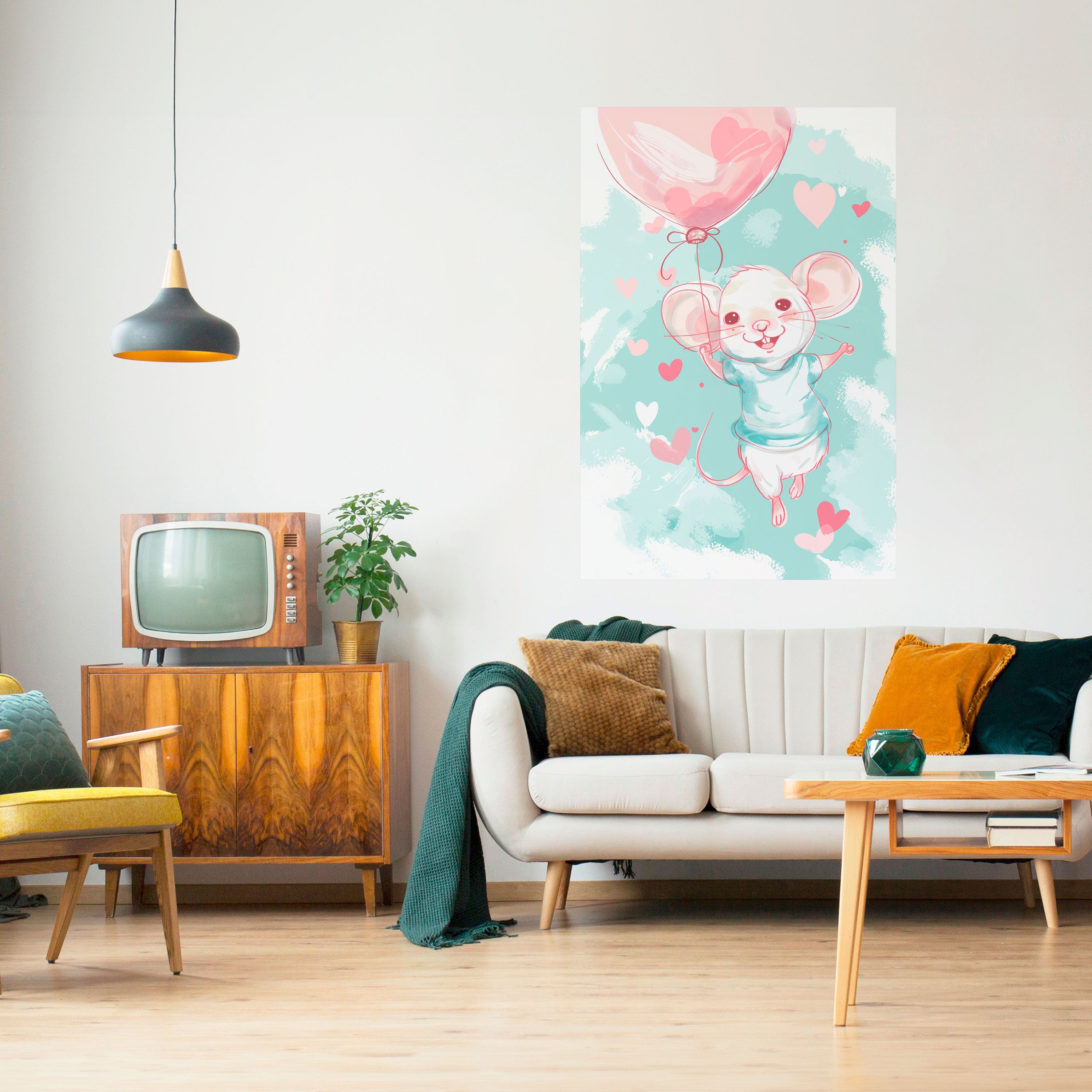 MOUSY FLOW Peel and Stick Vertical Poster